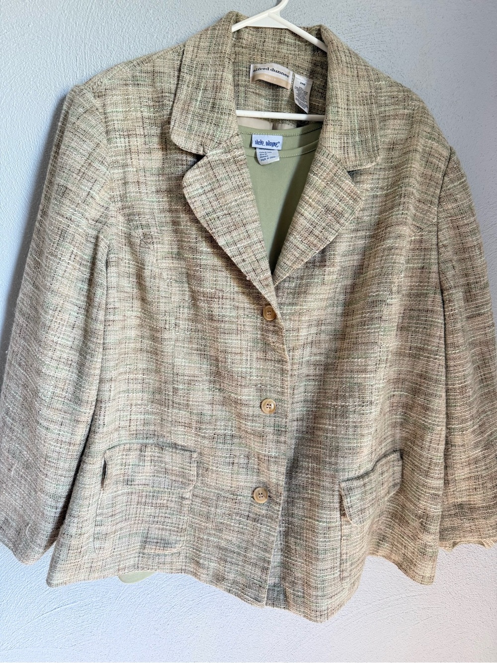 Alfred Dunner Cream Multitone Tweed Blazer